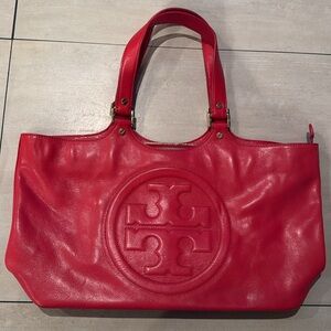 Red Leather Clayton Burch Tote